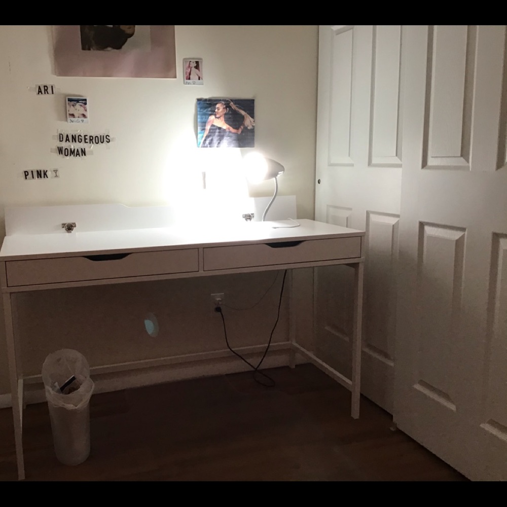 white desk